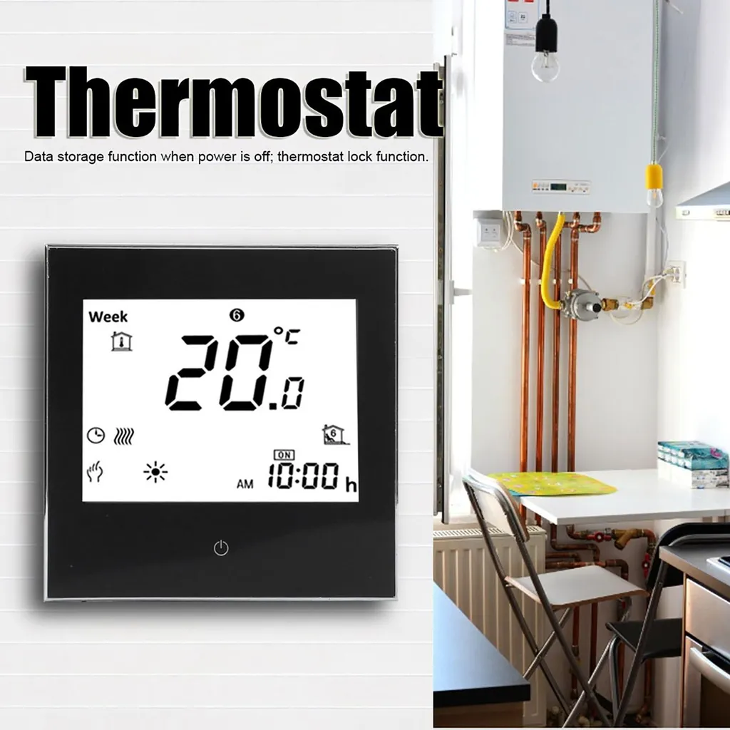 Thermostat d'ambiance tactile programmable pour chauffage central 5A - 11