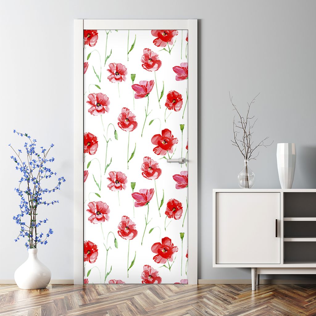 Dekorative Abnehmbarer Wandsticker Türtapete selbstklebend Klebefolie Lavendel Aquarell 70 x 200 cm