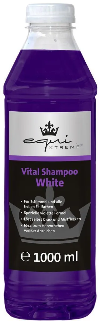 Shampooing blanc pour chevaux equiXTREME idéal pour concours et expo