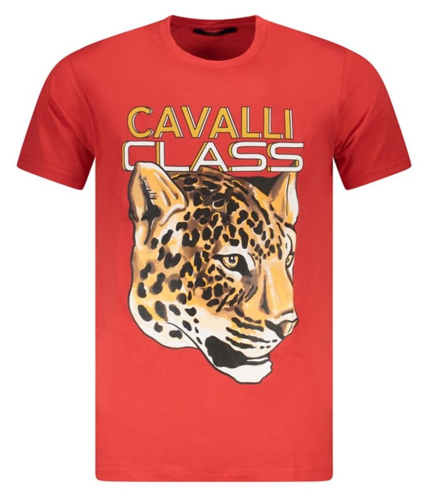 Cavalli Class Herren KURZARM-T-SHIRT Rot TXT60UJD060_RO02000 : Größe - 2XL Größe: 2XL