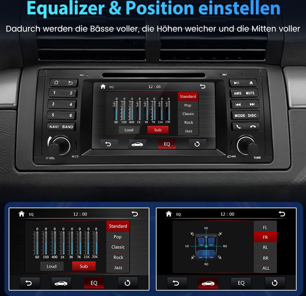 7-palcové autorádio s DVD Navi Bluetooth GPS DAB SWC RDS Obrázok produktu 10