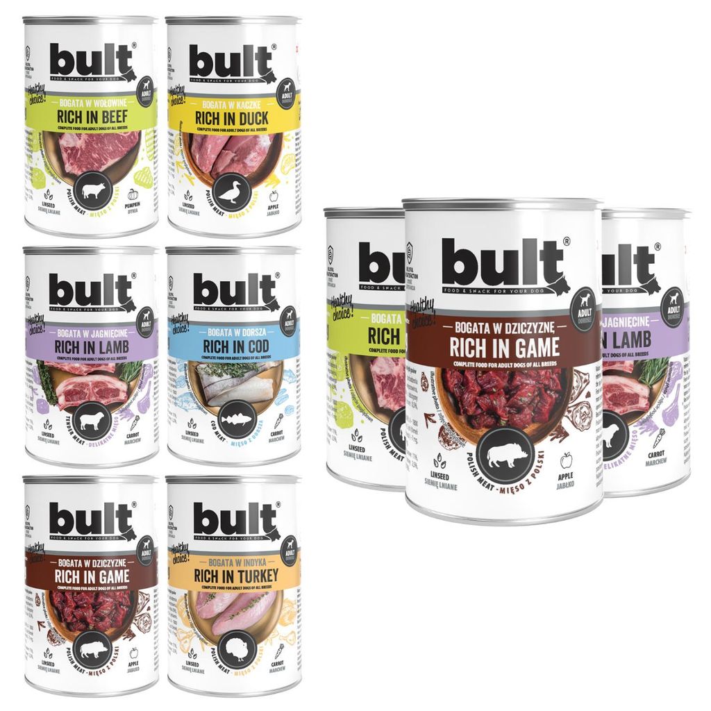 BULT | Hundefutter Geschmacksmix - Nassfutter Set 6x400g Produktbild 