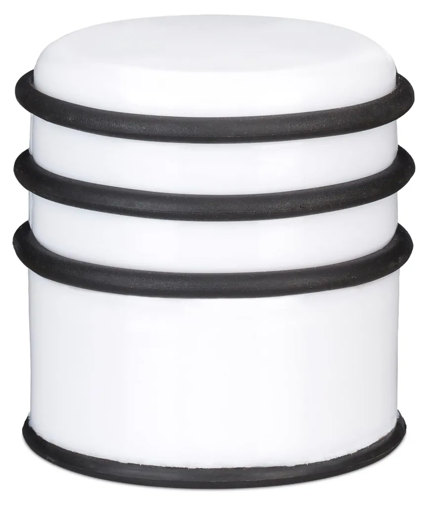 Butée de porte robuste blanche avec triple protection en caoutchouc