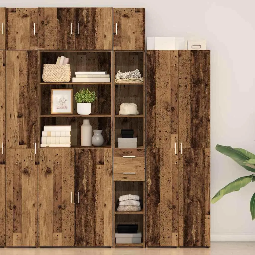 vidaXL Armadio Slim in legno di recupero 30 x 42,5 x 225 cm