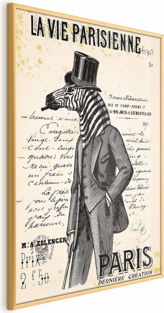 Poster La Vie Parisienne 40x60 cm con cornice dorata senza bordo