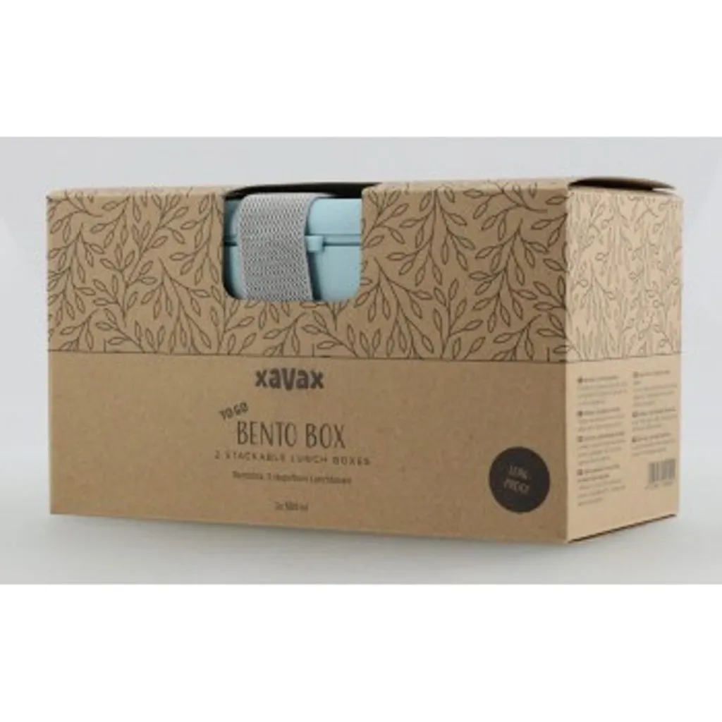 Bento Lunch Box de Bureau 2 Compartiments Bleu Pastel pour Repas Sain