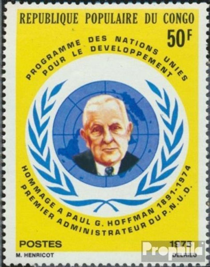 Briefmarken Kongo (Brazzaville) 1975 Mi 454 (kompl.Ausg.) postfrisch Paul Gray Hoffman