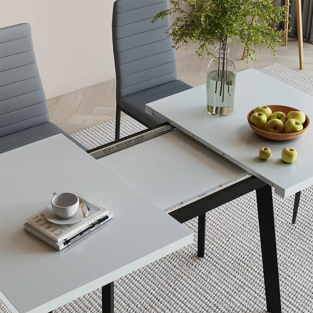 Grande table à manger extensible Vicco Tisko design bicolore 160 cm - 4