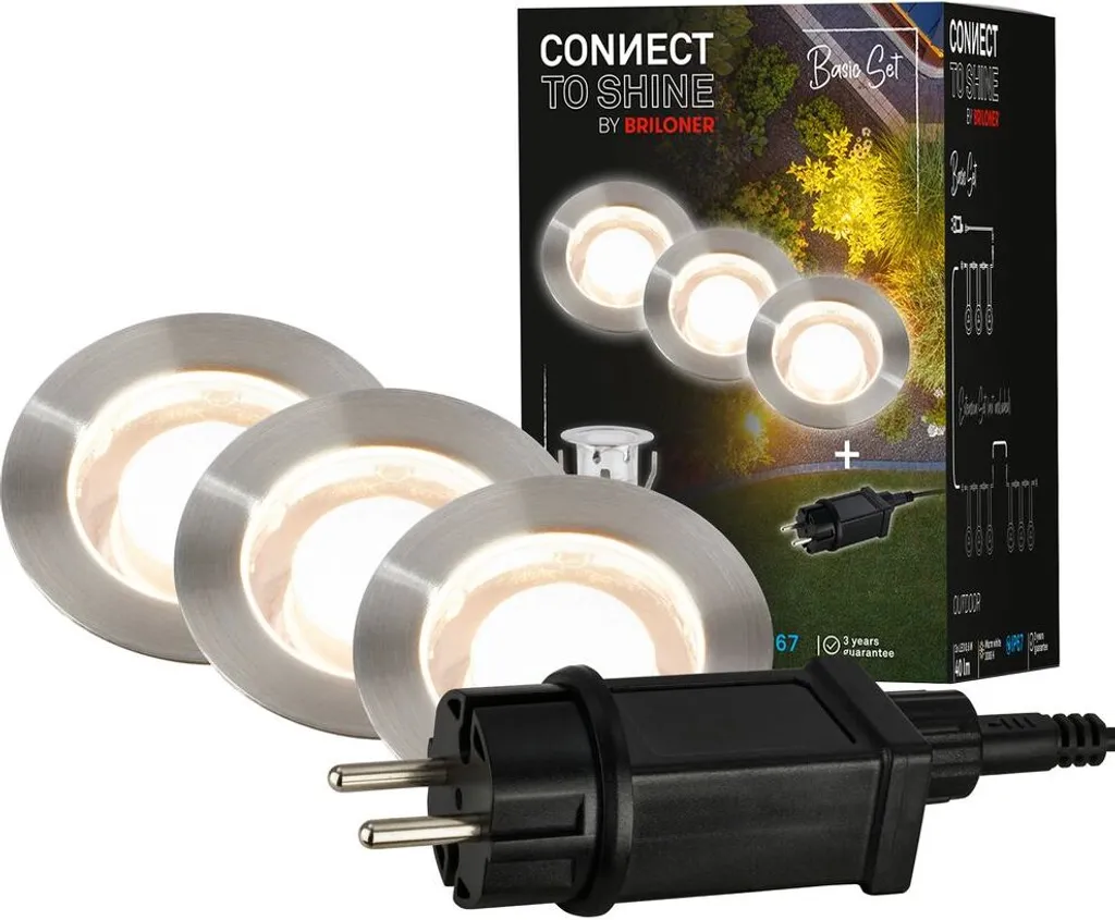Balisage lumineux terrasse avec kit 3 spots LED CONNECT TO SHINE IP67