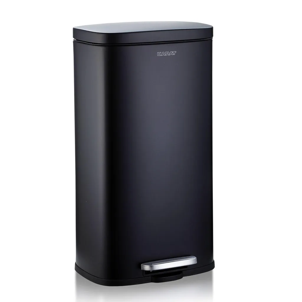 Poubelle de Cuisine 30L Dustin Karat - Design Noir en Inox avec Pédale