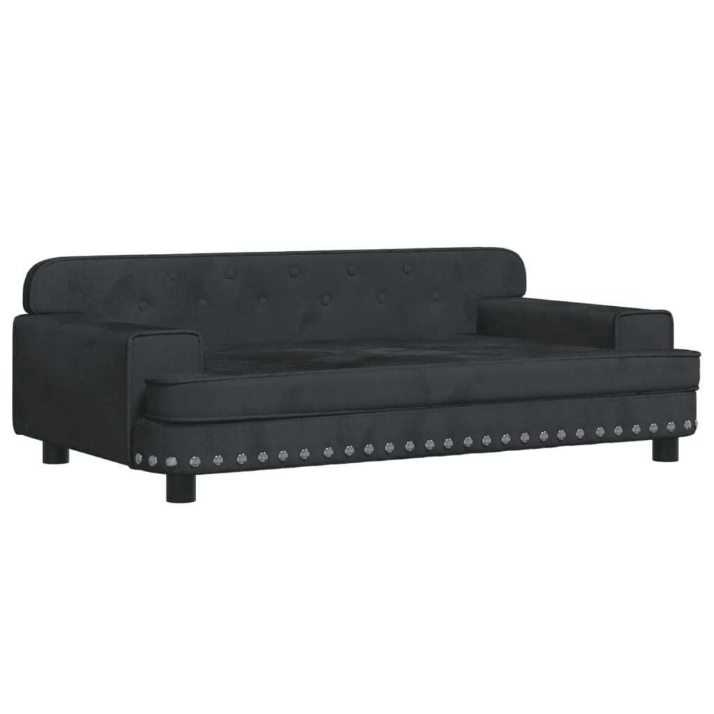 vidaXL Legowisko dla psa czarne 90x53x30 cm aksamitne Zdjęcie produktu 