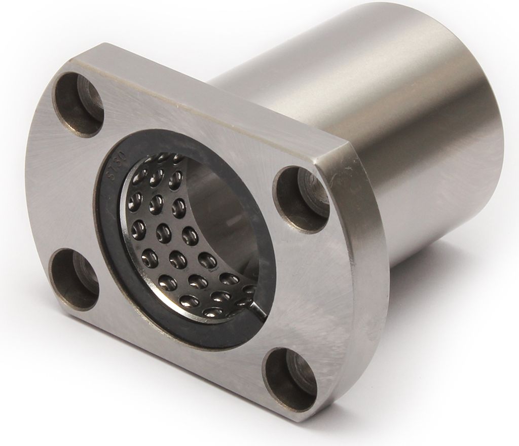 Hublager / Wellenlager 16mm STH16 mit abgeflachtem Rundflansch für Linearbewegung und Drehbewegung