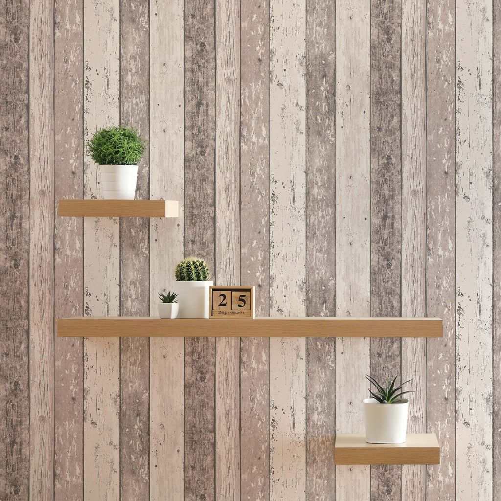 TADESSI Tapete Holz Gianluca M1-No.861 Vliestapete Braun Creme Tapete in Holzoptik Wohnzimmer Schlafzimmer Küche