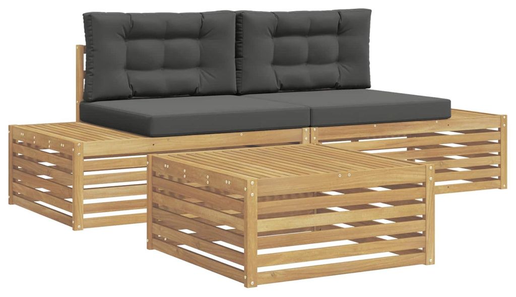 vidaXL 3 Stück Outdoor-Sofagarnitur Polyester Weiß