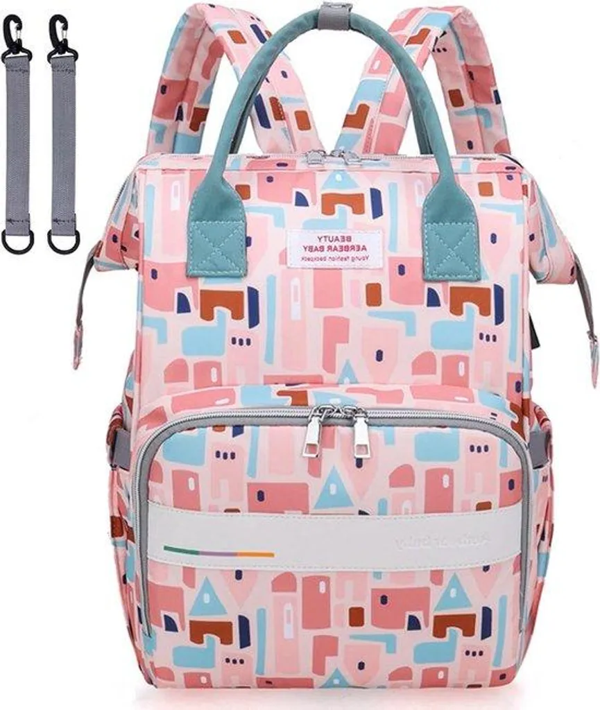 Sac pour poussette Popya laqué chic avec de multiples compartiments