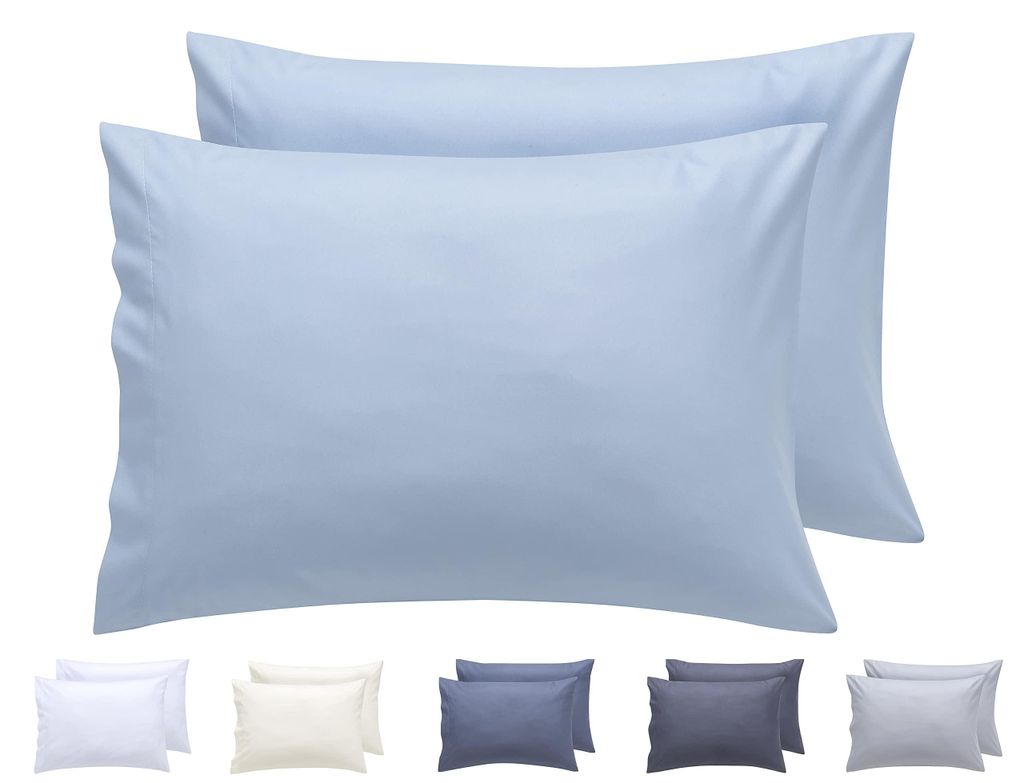 Kissenbezüge, extraweiche Mikrofaser, hypoallergen, 2er-Set Kissenbezüge 50x70 cm hellblau