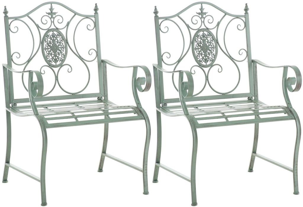 CLP 2er Set Gartenstühle Punjab aus lackiertem Eisen mit Produktbild  KI-generiertes Bild