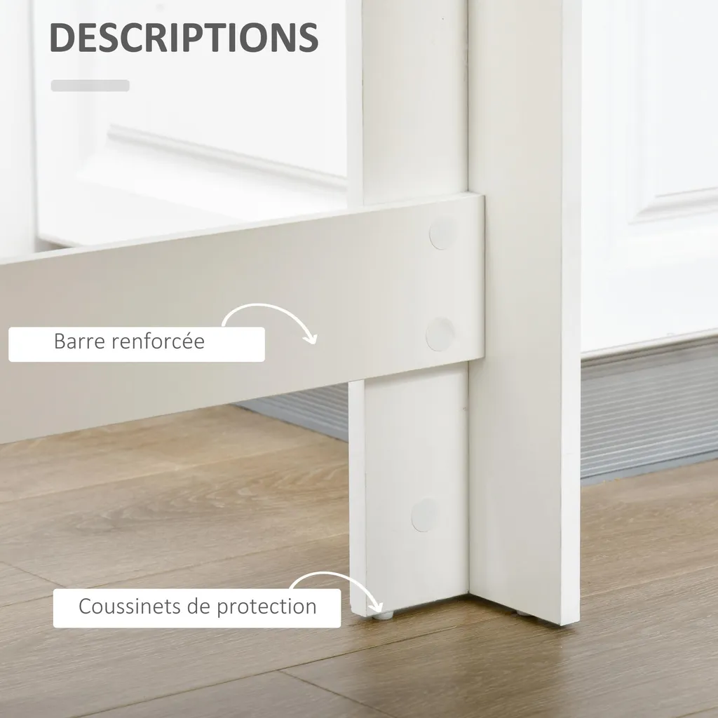 Table de Bar 4 Étagères Ouvertes Style Moderne Blanc et Gris HOMCOM