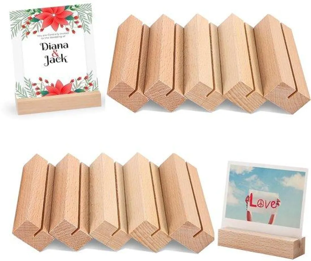 Lot de 10 sous-verres en bois de hêtre massif pour décoration de table