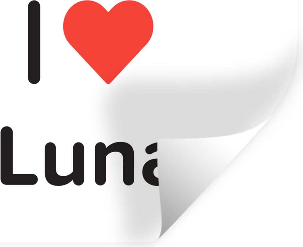 MuchoWow Wandtattoo Wandsticker Wandaufkleber Ich liebe - Luna - Mädchen 120x90 cm Selbstklebend und Repositionierbar - Aufkleber