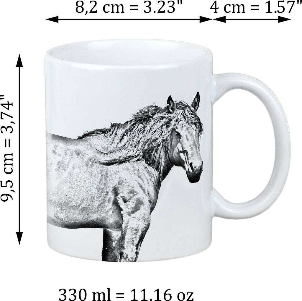 Baskisches Bergpferd - Tasse mit Pferd, Tasse mit Bild, personalisiertes Geschenk der Marke Art-Dog