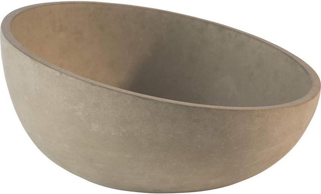 Hochwertige Betonschale mit möbelschützender Unterseite - Stapelbar und Maße Ø 22 x H 6 cm - 105 cm - 11 Liter - rund und abgeschrägter Obstkorb