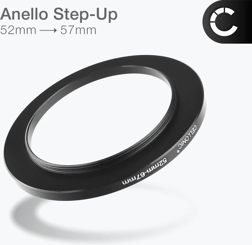 vhbw Adattatore metallico Step UP per Filtri 55mm-60mm nero