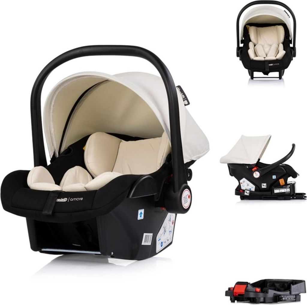 Chipolino Set Babyschale Isofix-Basis-Station Amore i-Size Gruppe 0+ (0 - 13 kg) beige-schwarz