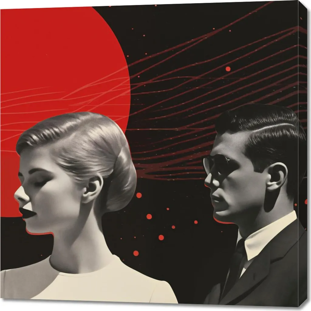 Déco Murale 90x90 cm Sykany Futuriste rétro - Habillez vos Murs Vides