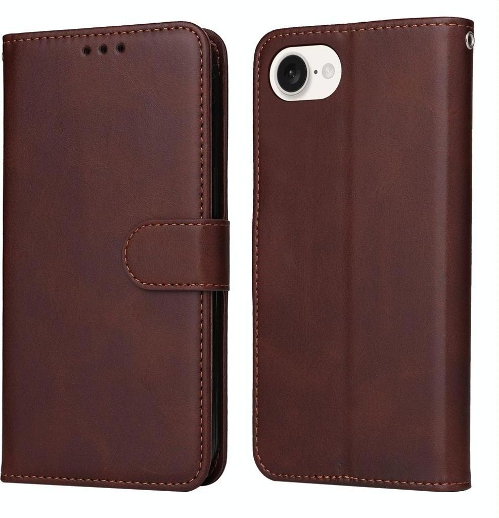 Mobigear Wallet iPhone 17e Hülle Klapphülle Geldbörse - Braun