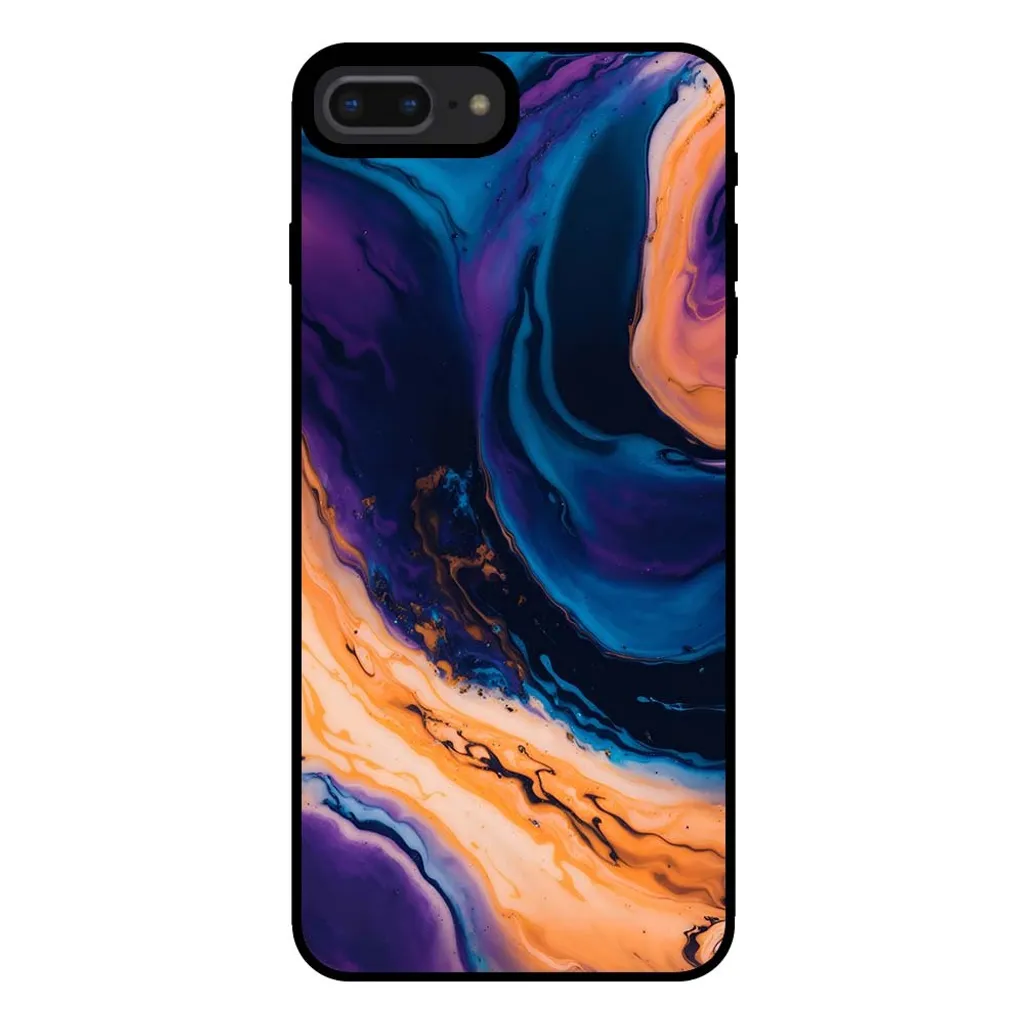 Smartphonica Custodia per iPhone 7/8 Plus effetto marmo - cover posteriore in marmo - Blu