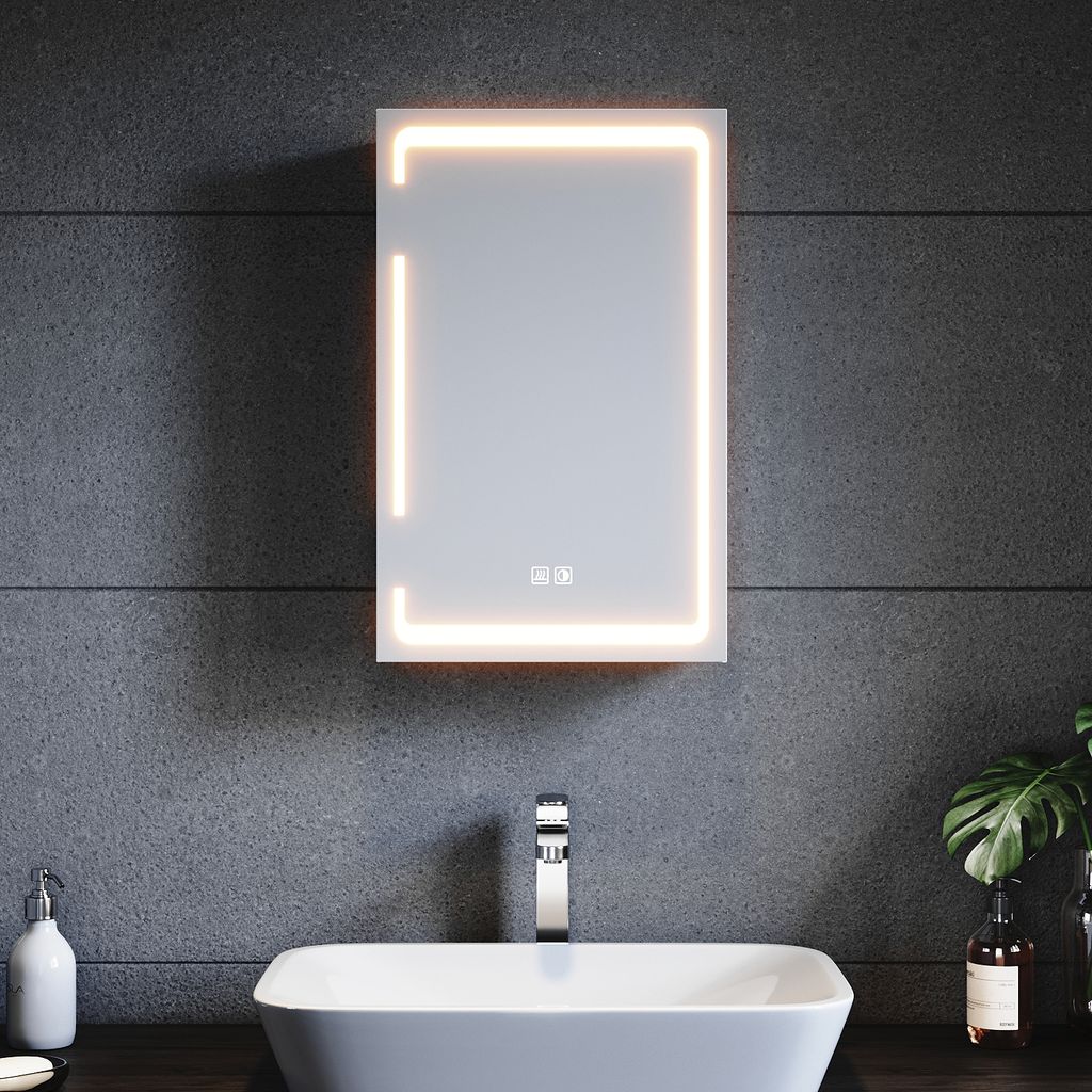 SONNI Kovová zrkadlová skrinka s LED osvetlením 38x60x14 Obrázok produktu 