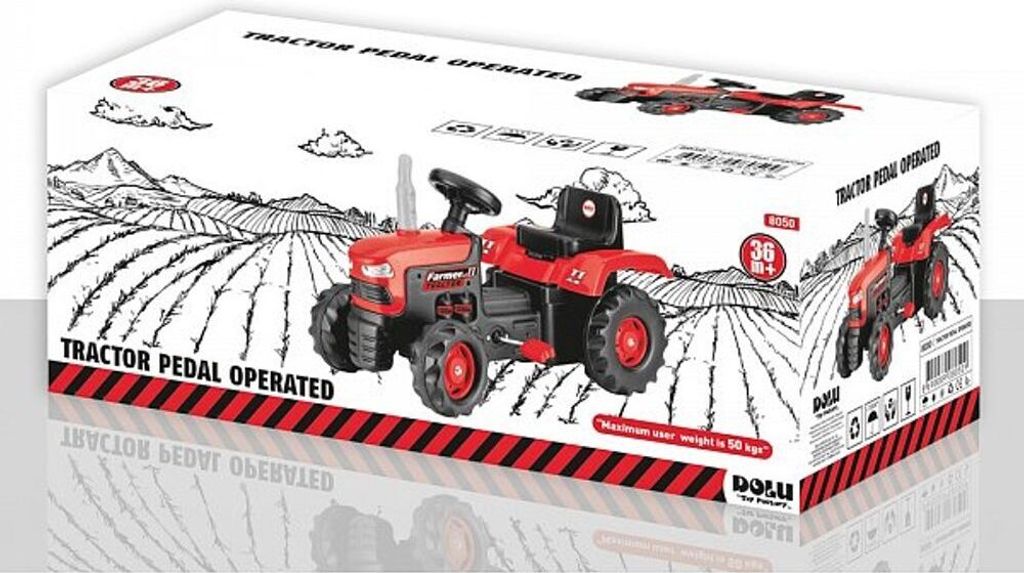 Duży traktor na pedały, czerwony Zdjęcie produktu 6