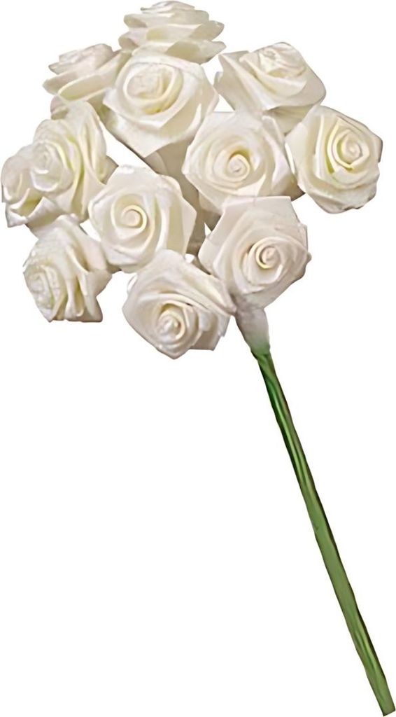 GLOREX Diorröschen 12 Blüten creme