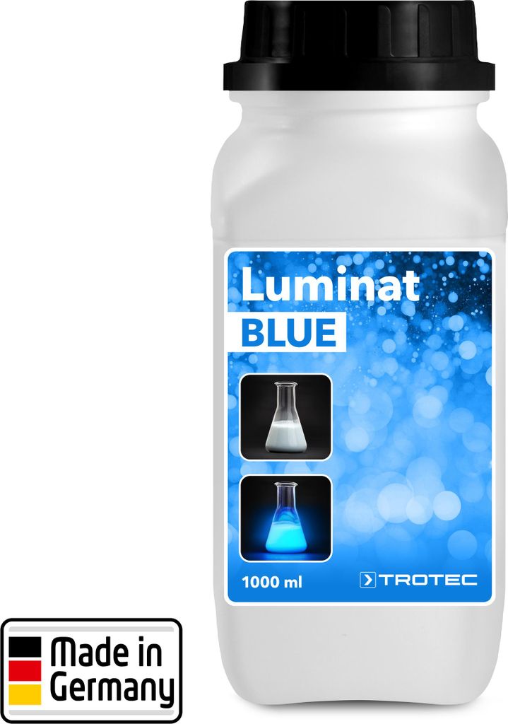 TROTEC Luminat blau 1 L | Markierungsfarbstoff, UV-Tracer zur RohrbruchortungLeuchtfarbstoffe zur UV-Fluoreszenzanregung bei der Detektion von Leck...