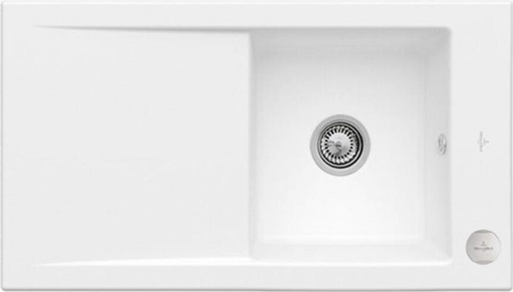 V&B bündige Spüle Timeline 50 Flat m Abl.garn, Exzenter, stone white