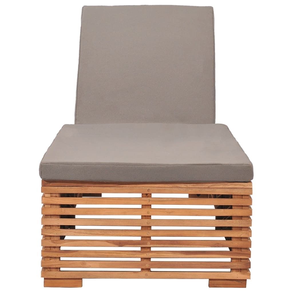 Lettino prendisole con cuscino grigio scuro in legno Immagine del prodotto 
