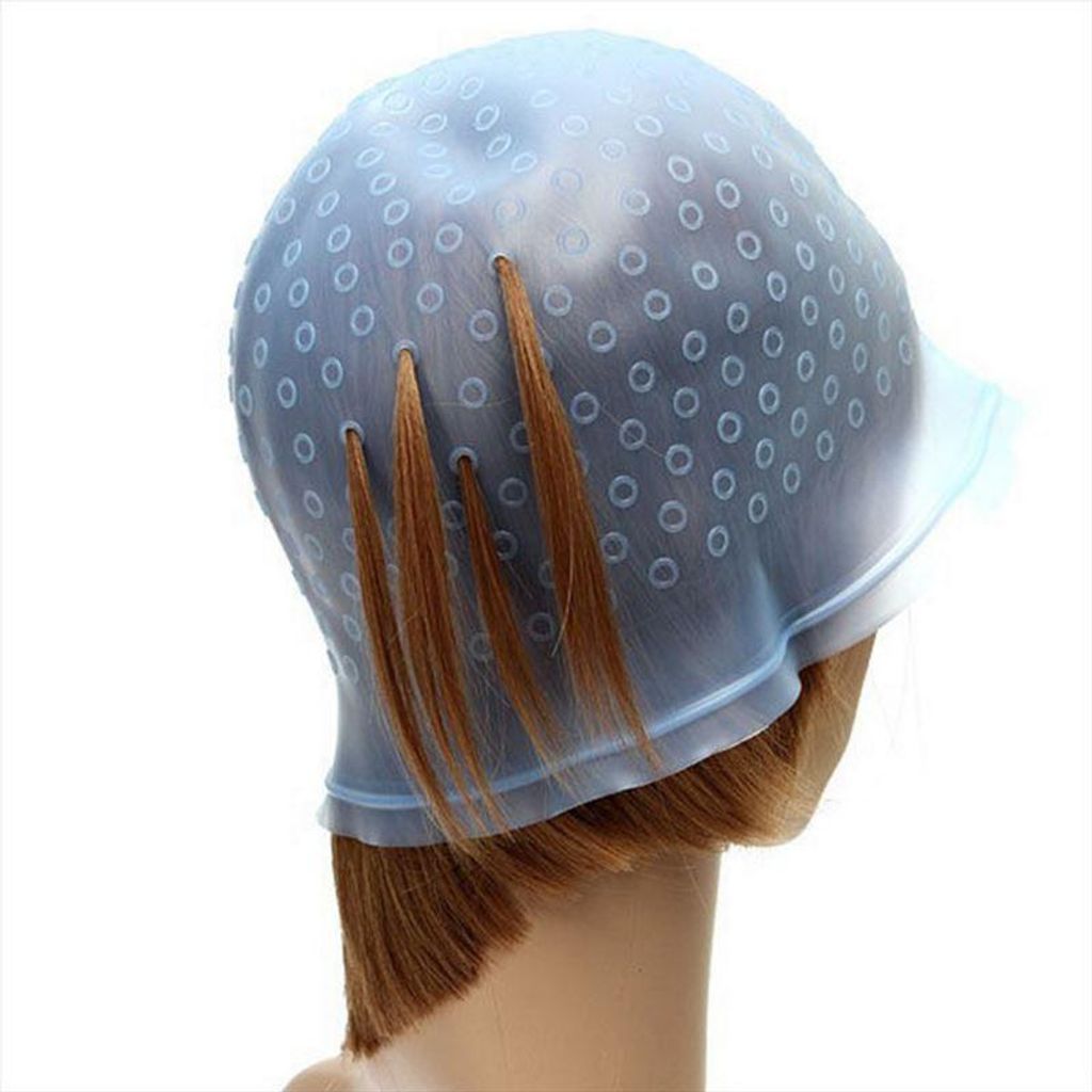 Uniq Silikon Strähnchenhaube für Haar-Bleaching und Highlights inklusive Häkelnadel