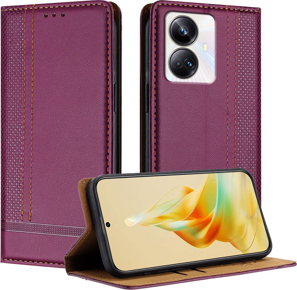 Handyhülle für Realme 10 Pro+ Leder Flip Klappbare Produktbild 