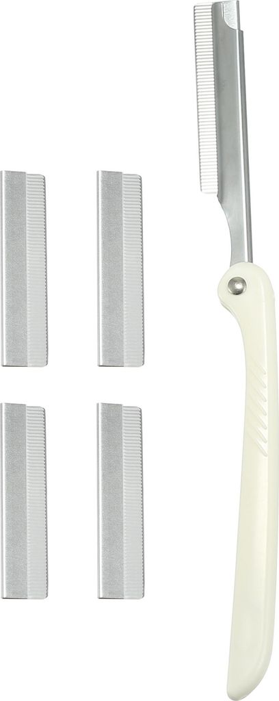Augenbrauenrasierer Abnehmbar Gesichtsrasierer Edelstahl Augenbrauen Trimmer Werkzeug mit 5 Klingen wei?