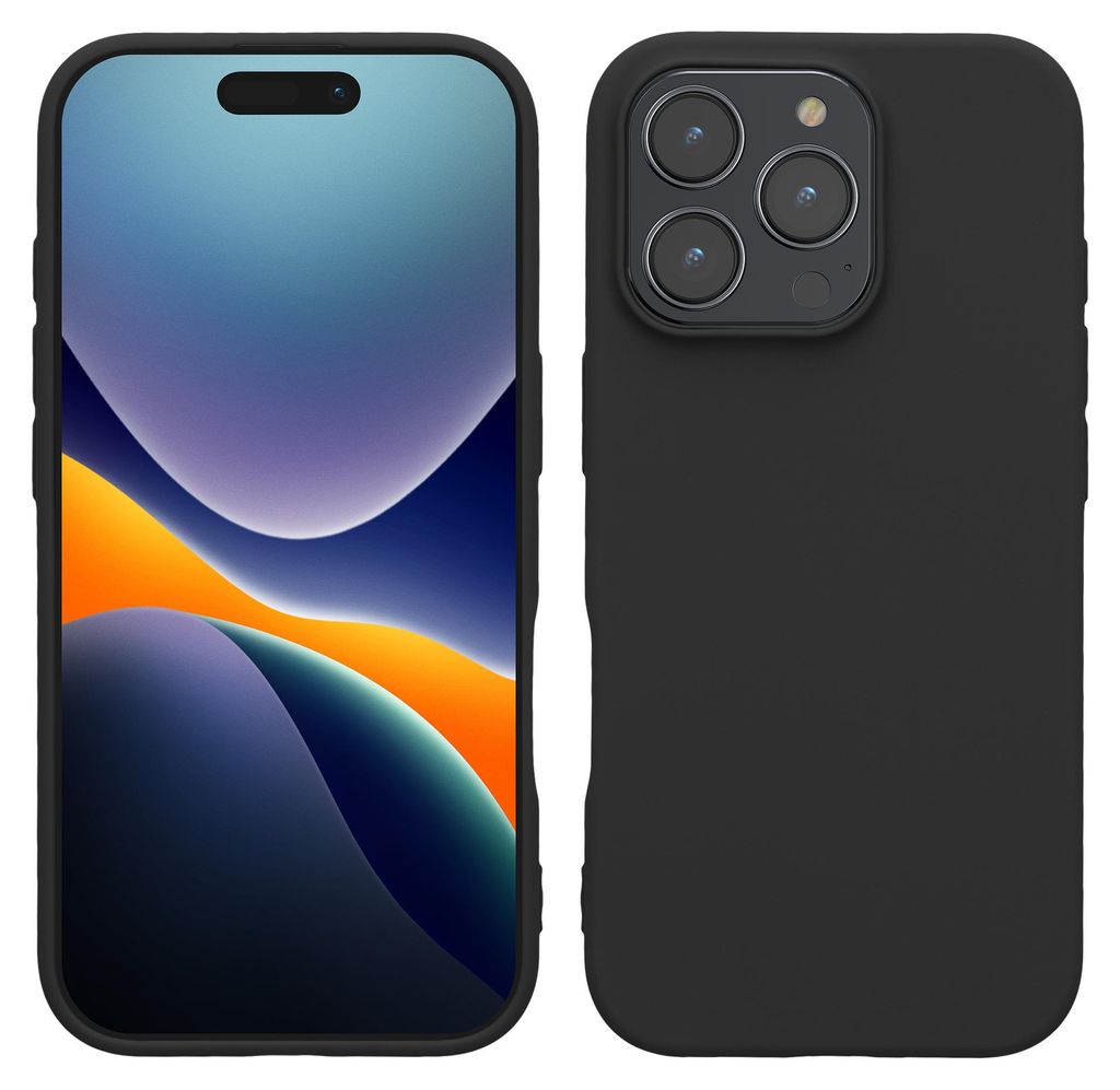 kwmobile Handyhülle für Apple iPhone 16 Pro Hülle - TPU Case - Kabelloses Laden - Schutzhülle Cover in Schwarz matt
