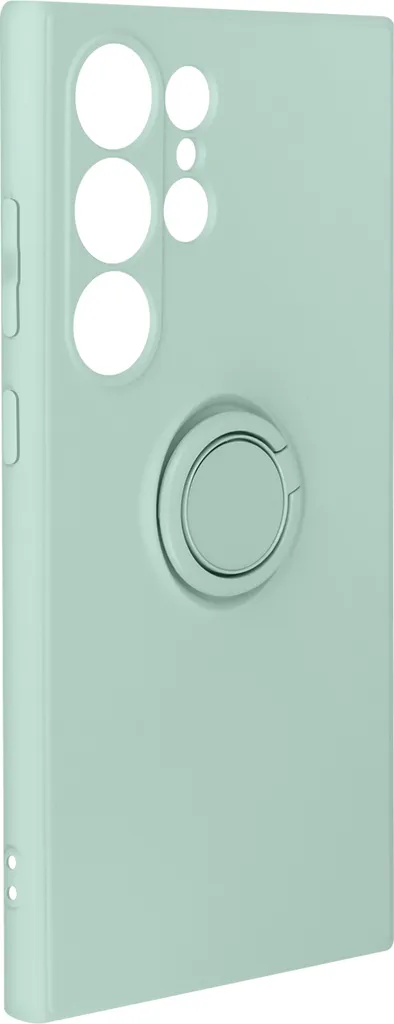 Avizar, custodia soft touch con supporto per anello Samsung Galaxy S24 Ultra, verde chiaro