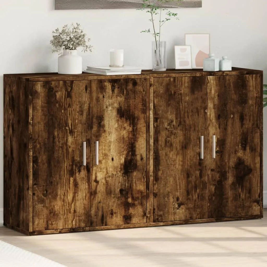 Buffet vidaXL 2 Pezzi Rovere Fumé 60x31x70 cm | Stile Industrial