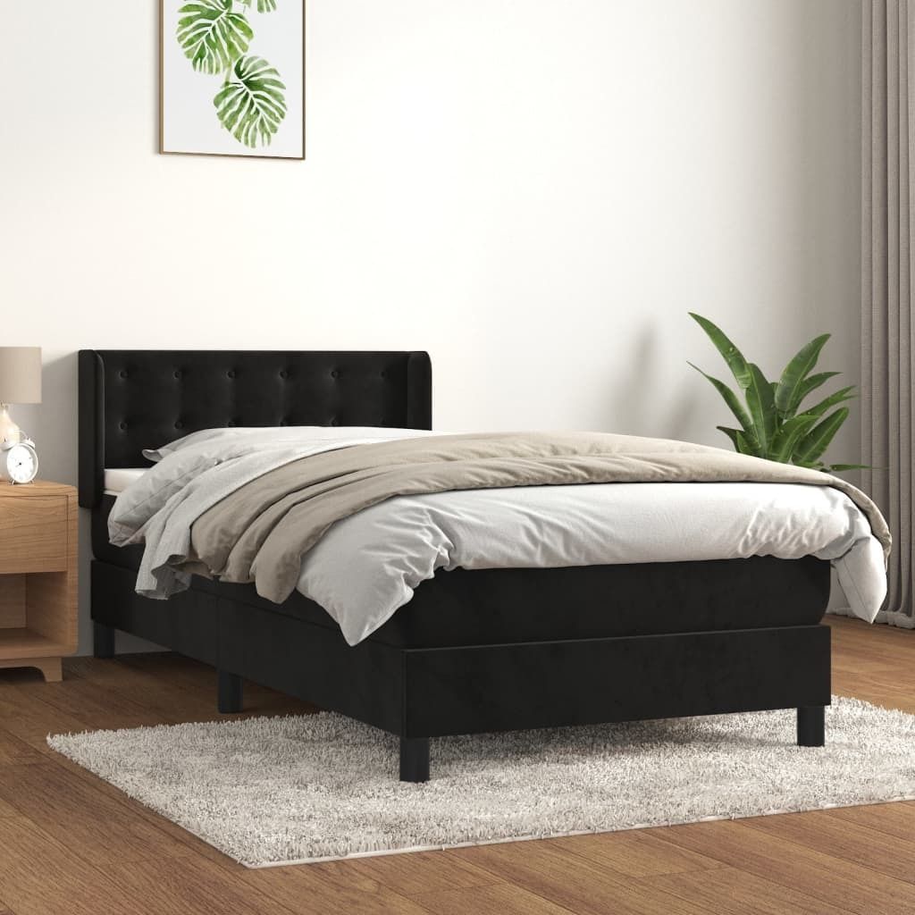 Maison Exclusive - Boxspringbett mit Matratze Schwarz 90x190 cm Samt