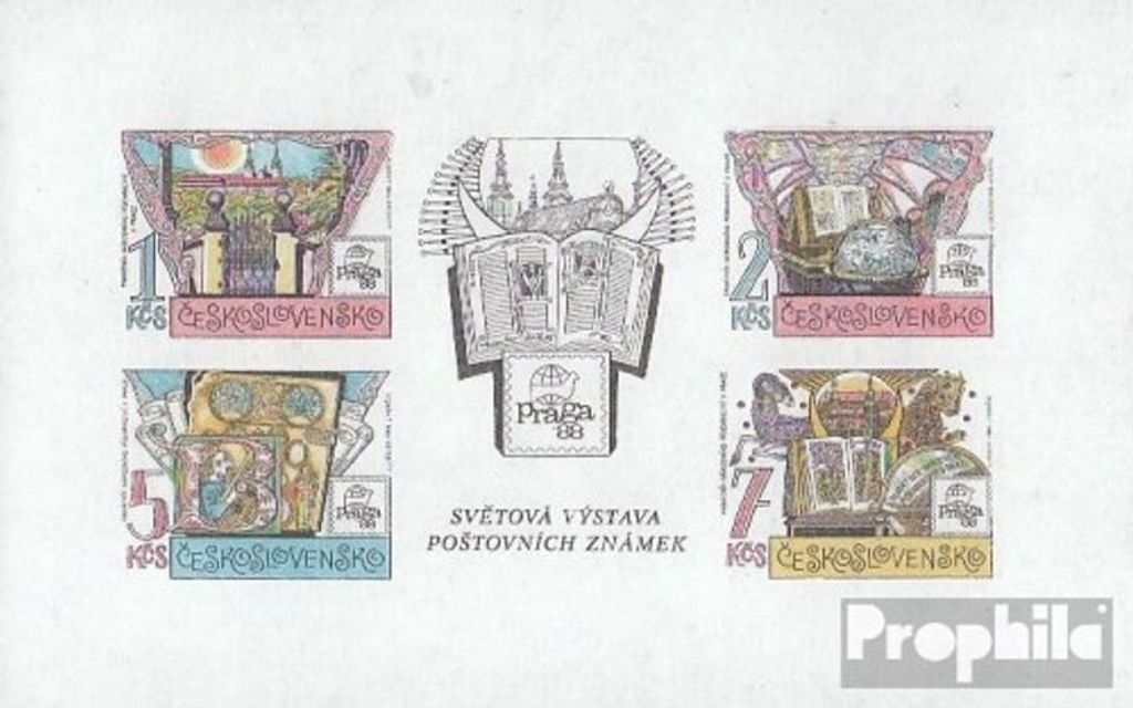Briefmarken Tschechoslowakei 1988 Mi Block80 (kompl.Ausg.) postfrisch Briefmarkenausstellung