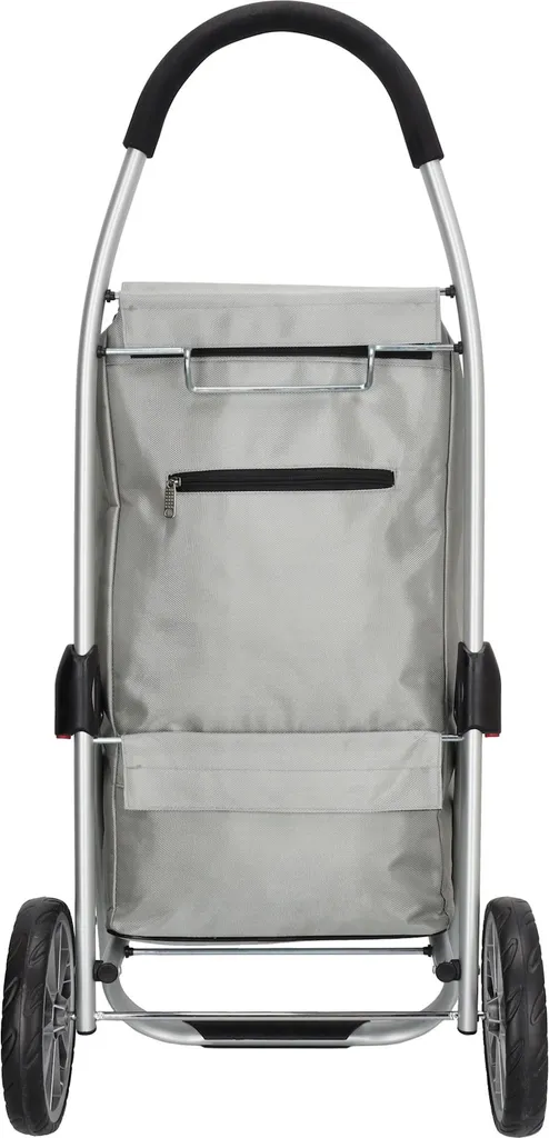 Caddie de courses 42L en aluminium argenté avec sac amovible et pliable