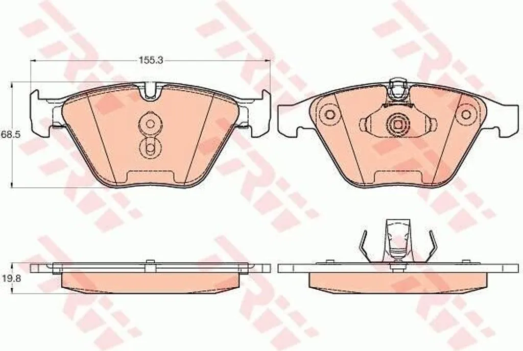 Plaquettes de frein à disque de qualité supérieure TRW GDB2021 auto