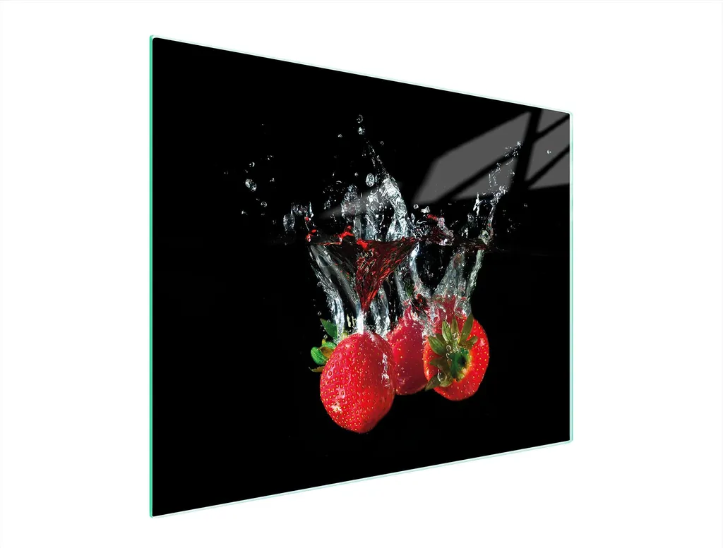 Tagliere Grande 52x40 Fragole in Vetro per Impastare e Servire