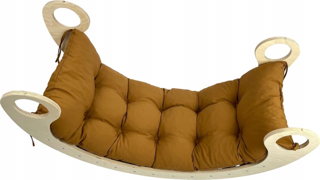 Kinderwippe Dekokissen dunkelbeige XL - 120 x 60 x 8 cm, für Jungen und Mädchen ab 6 Monaten, mit hochwertiger Schaumstoff- und Stoffverarbeitung