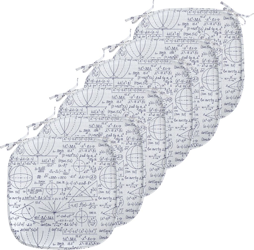 ABAKUHAUS Modern Polster für Esszimmerstühle, Student Geometrie, Dekoratives wasserfestes Kissen mit Riemen für Küchensitze, 40 cm x 40 cm-6er ...